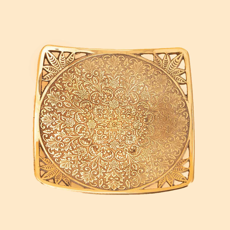 شیرینی خوری برنجی مدل مربع 17737