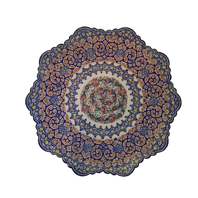 بشقاب میناکاری طرح گل دار کد a1703