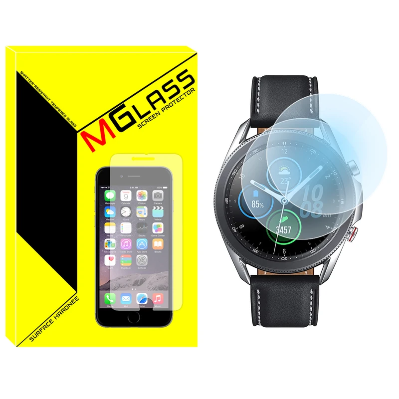محافظ صفحه نمایش شیشه‌ای ام گلس مدل SH-MG مناسب برای ساعت هوشمند سامسونگGALAXY   Watch 3 41mm بسته دو عددی