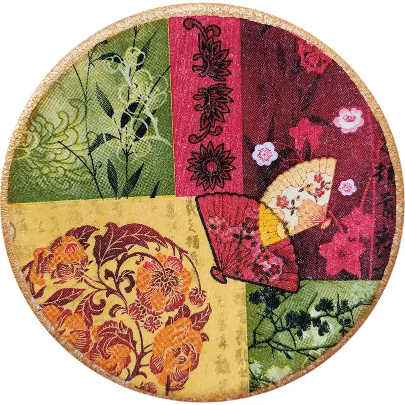 بشقاب دیوارکوب سفالی مدل بانوی ژاپنی مجموعه 2 عددی