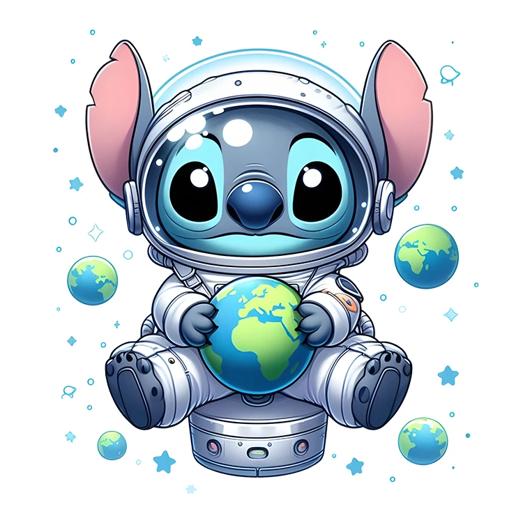 استیکر پارچه و لباس پاد آفرین مدل کارتونی استیچ کیوت بامزه کد S3947