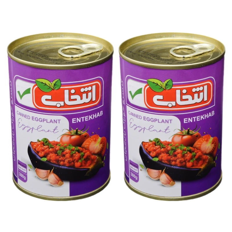 کنسرو خوراک بادمجان انتخاب - 380 گرم بسته 2 عددی