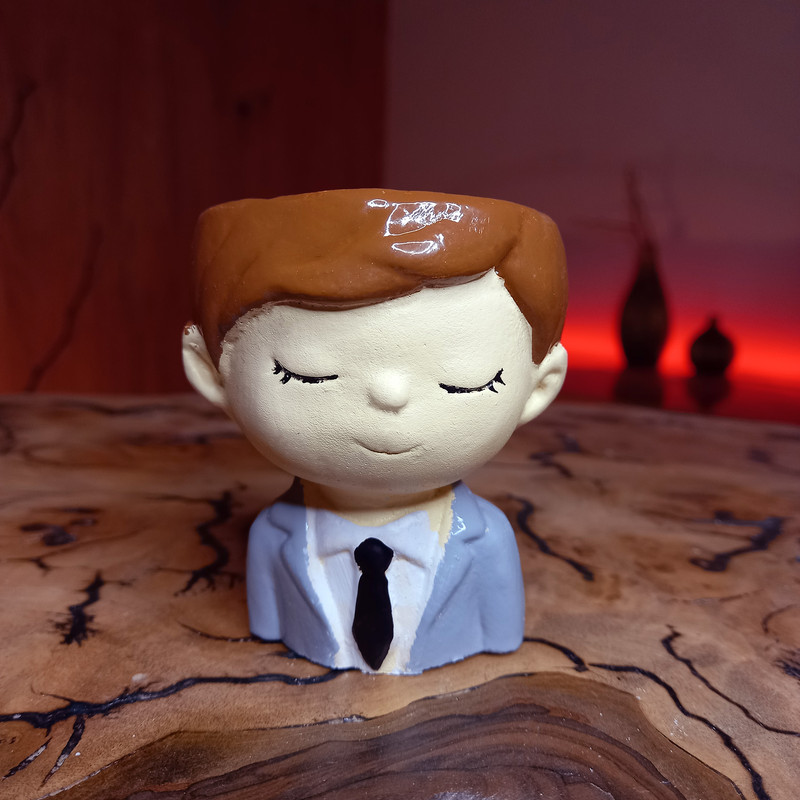 گلدان مدل عروسکی طرح دختر و پسر فانتزی مجموعه 4 عددی