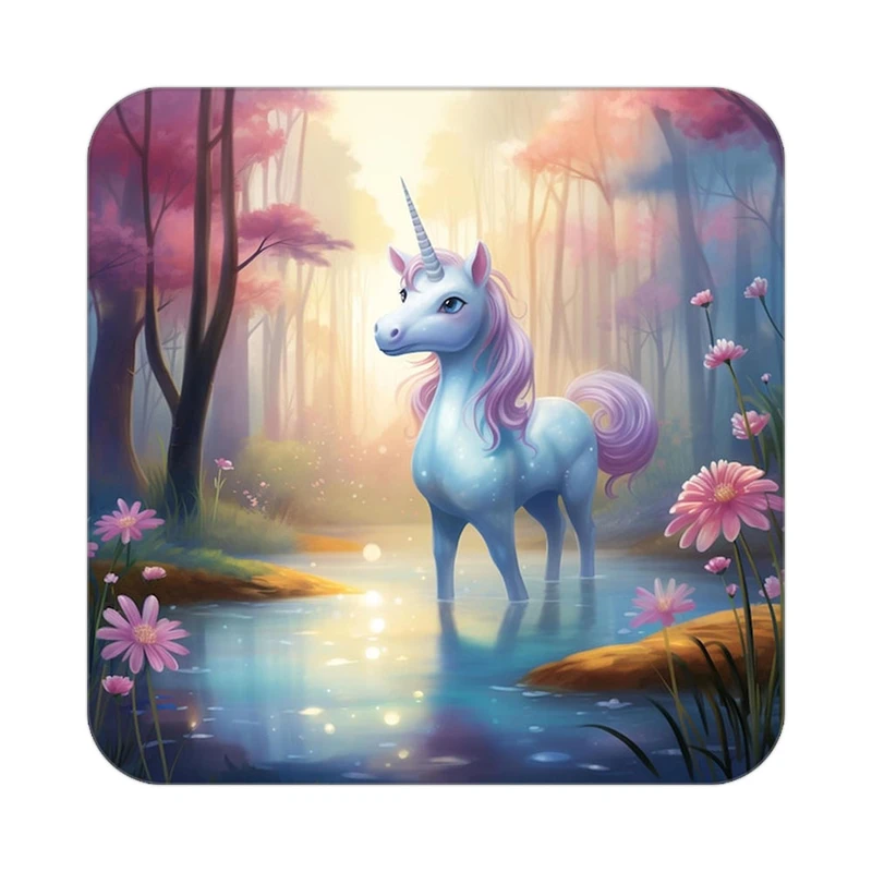 زیر لیوانی کاکتی طرح اسب تک شاخ و یونیکورن مدل mp31697