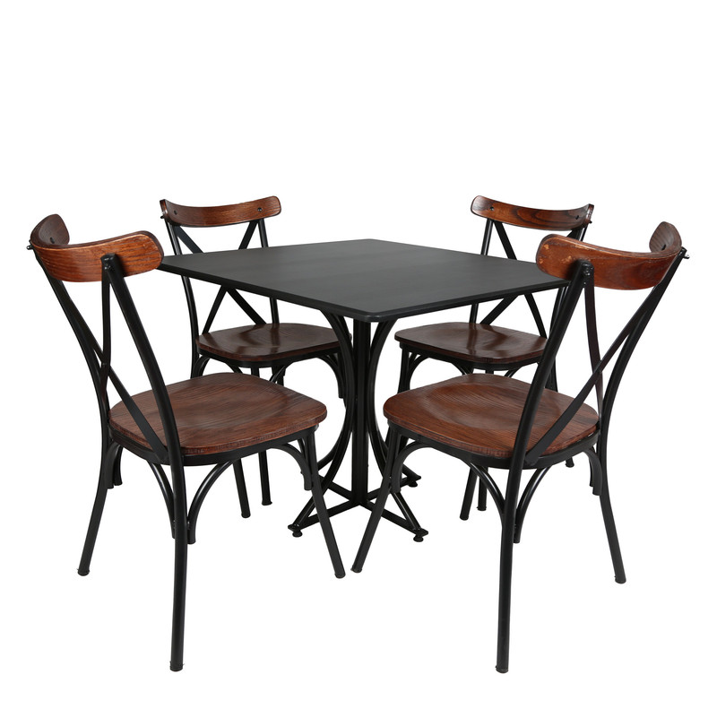 میز و صندلی ناهارخوری چهار نفره مدل تونت لهستانی پایه فلزی MM