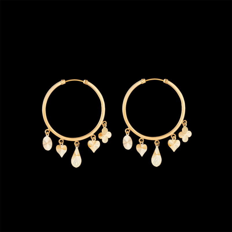 گوشواره طلا 18 عیار زنانه لیلیوم‌ گلد مدل DEGCC15-27d طرح آویز