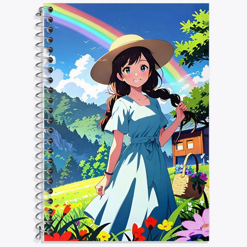 دفتر زبان 50 برگ خندالو مدل دو خط طرح دخترانه کد F6651