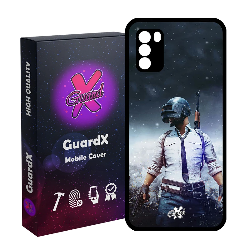 کاور گارد ایکس طرح Pubg مدل Glass10039 مناسب برای گوشی موبایل شیائومی Poco M3