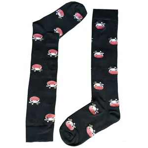 جوراب دخترانه مدل زیر زانو طرح گاو رنگ مشکی