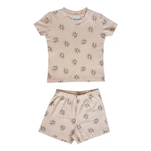 ست تی شرت و شلوارک نوزادی ایمپی دیمپی مدل خورشید کد sh28