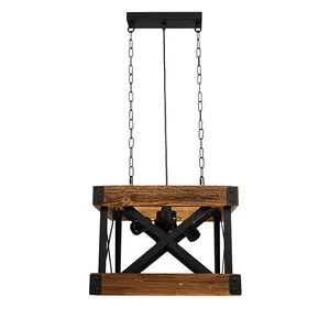 چراغ آویز چوبی مدل دیبانور کد +104D