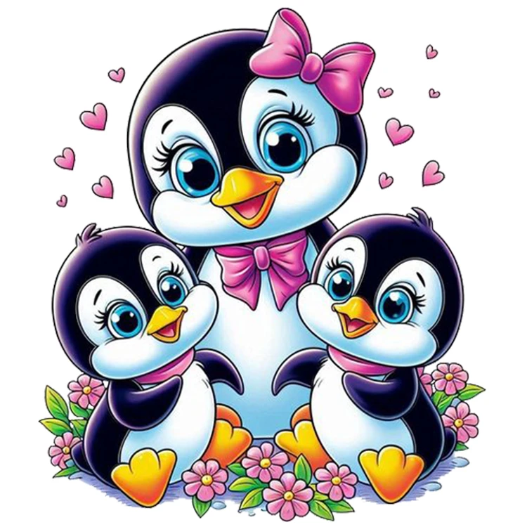 استیکر پارچه و لباس پاد آفرین مدل پنگوئن ها کد DKST452