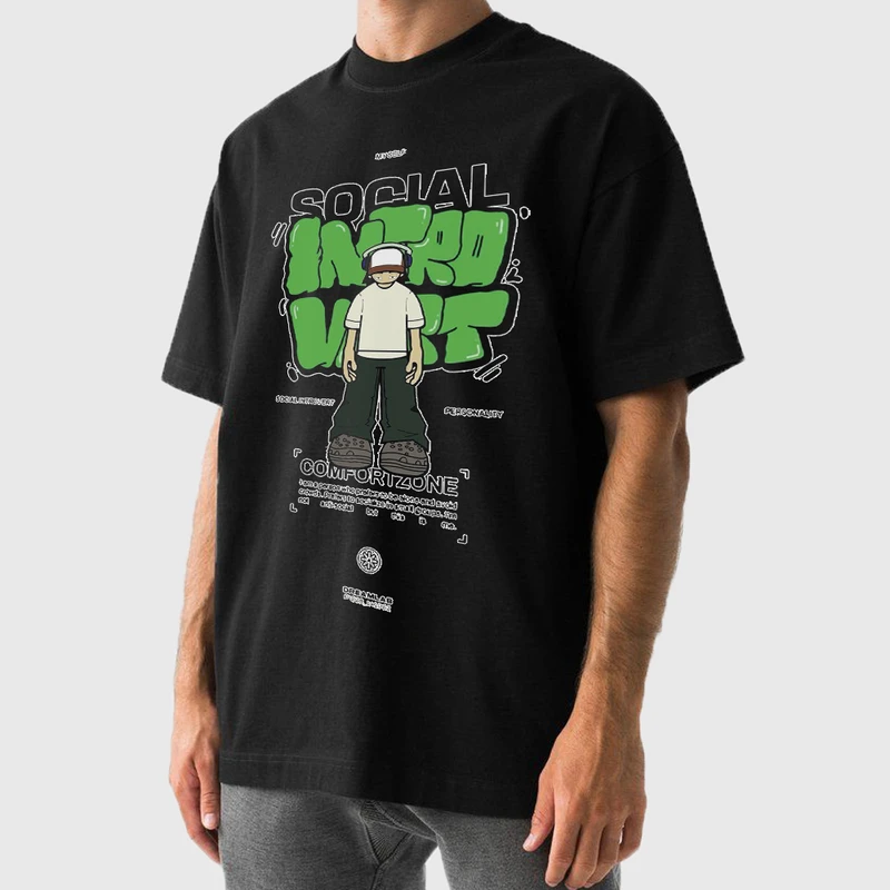 تی شرت آستین کوتاه مردانه مدل استایل هیپ هاپ جوانان mo494