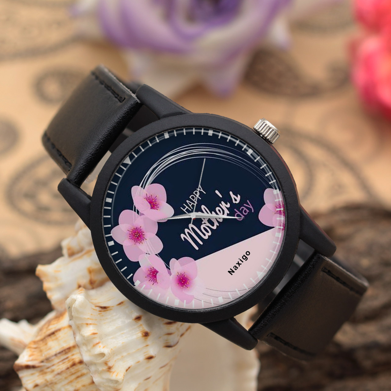 ساعت مچی عقربه ای ناکسیگو مدل روز مادر کد LF12595