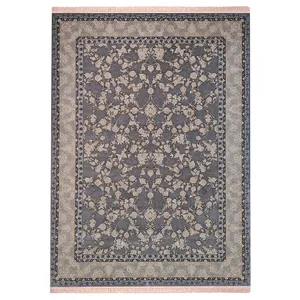 فرش ماشینی 700شانه زمرد مشهد طرح افشان زمینه دودی