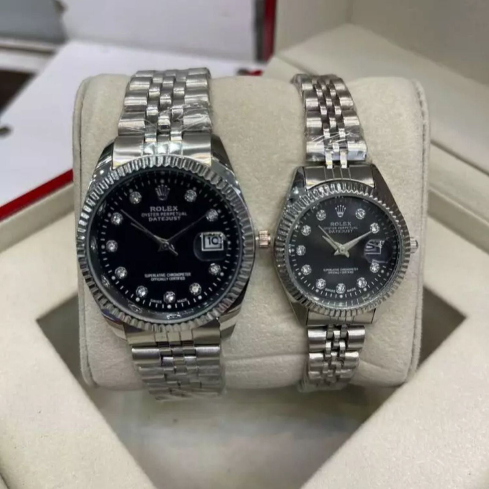 ست ساعت مچی عقربه ای زنانه و مردانه  مدل datejust -  - 3