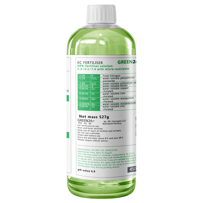 کود مایع درخت انگور گرین 24/7 کد 01GRA حجم 450 میلی لیتر