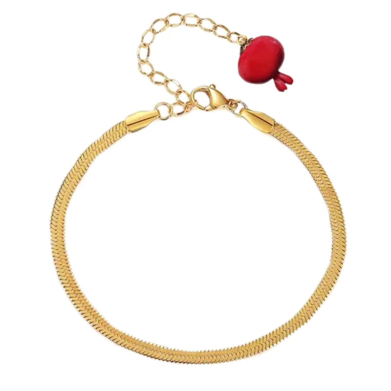 دستبند زنجیری زنانه باراج من مدل ماری و انار شب یلدا کد 014