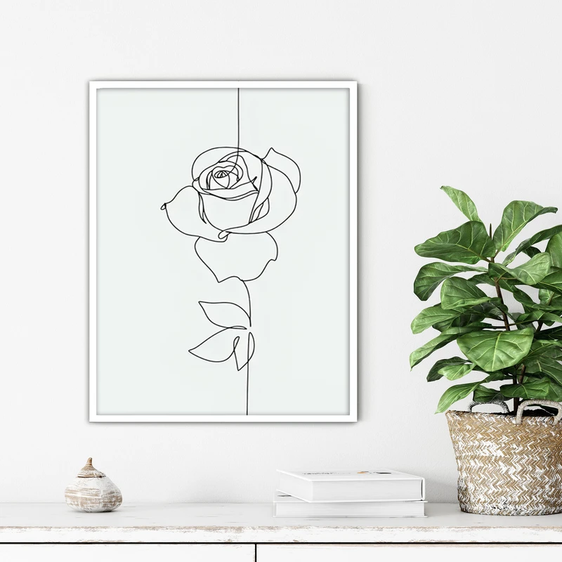 تابلو آتریسا طرح لاین آرت مدرن مدل ATFL133 فریم سفید