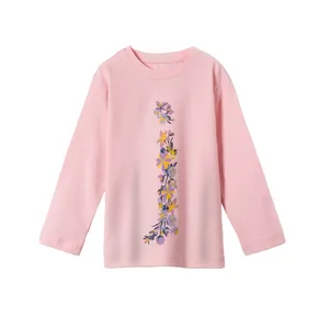 تی شرت آستین بلند دخترانه جی بی جو مدل گل کد 70056PI