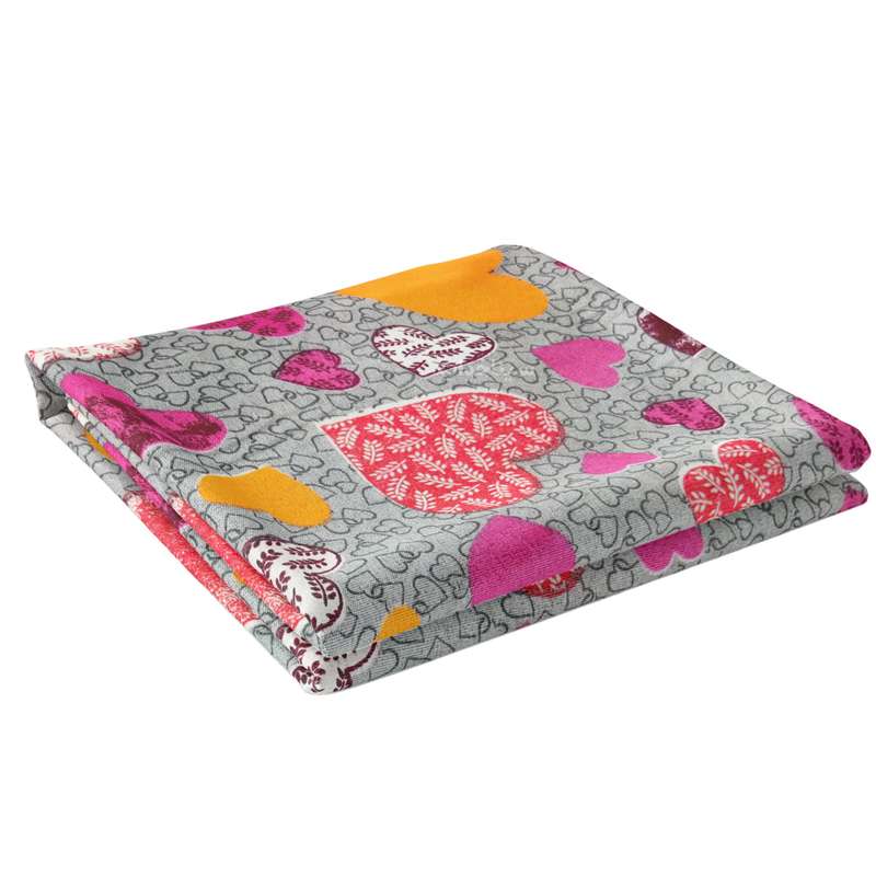 ملحفه مدل روانداز طرح قلب یک نفره سایز 140×200 سانتی متر 