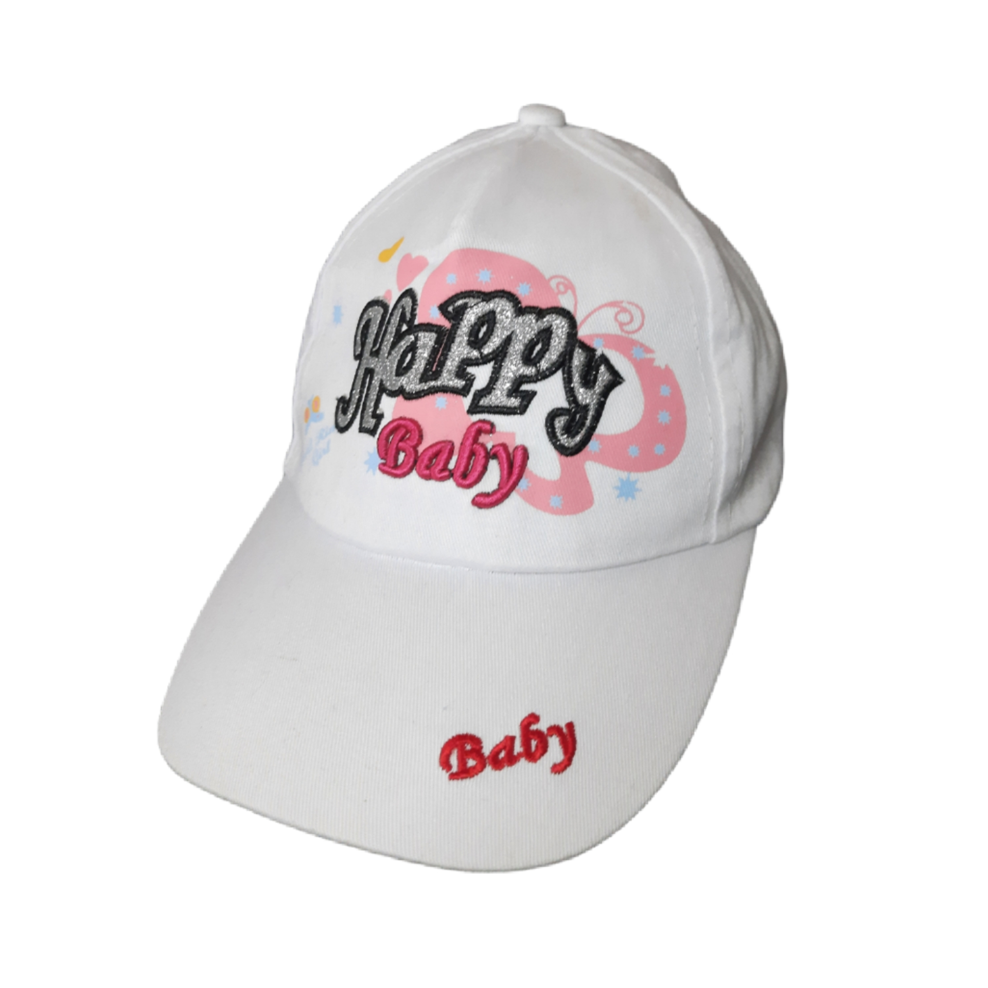 کلاه کپ بچگانه مدل Happy baby رنگ سفید