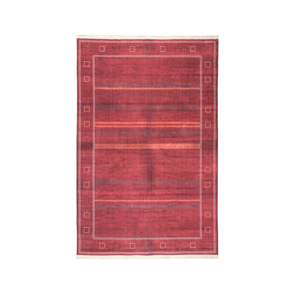 فرش ماشینی طرح گبه کد 100300 زمینه زرشکی