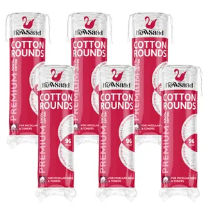 پد پاک‌کننده آرایش صورت نیوساد مدل Cotton-Rounds شش بسته 96 عددی