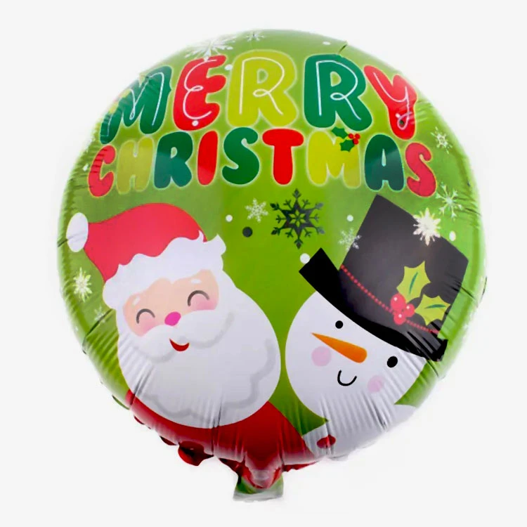 بادکنک فویلی مدل گرد طرح بابانوئل و آدم برفی کریسمس کد DB20