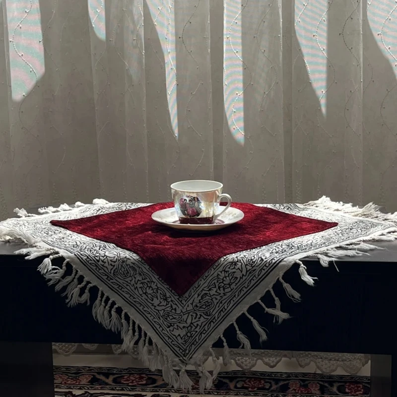 رومیزی مدل مخمل سایز 40x40 سانتی‌متر