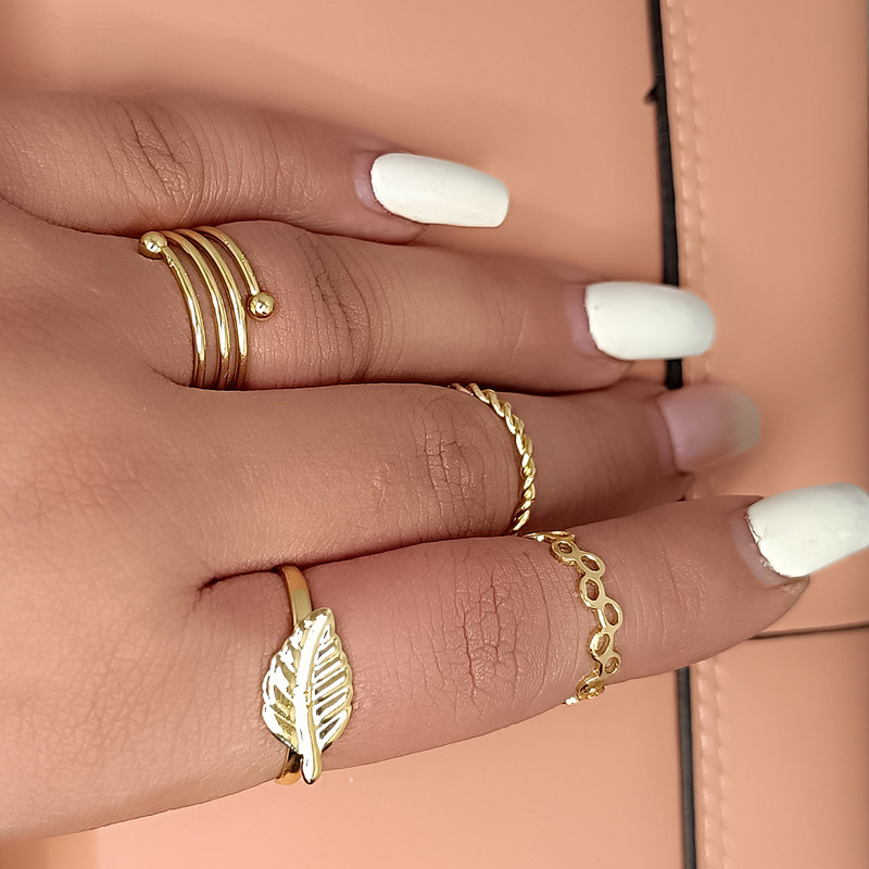 انگشتر زنانه کد RKH_1719 مجموعه 4 عددی