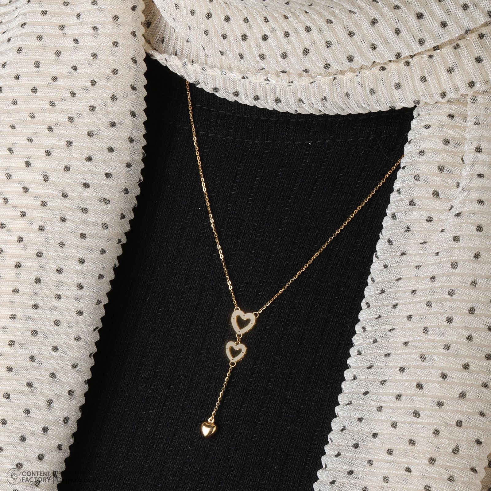 گردنبند طلا 18 عیار زنانه با زنجیر حلقه‌ای (فلامینگو) وی گالری مدل قلب کد NC2188 -  - 9