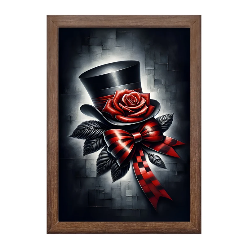 تابلو خندالو طرح کلاه گل رز کد F11590