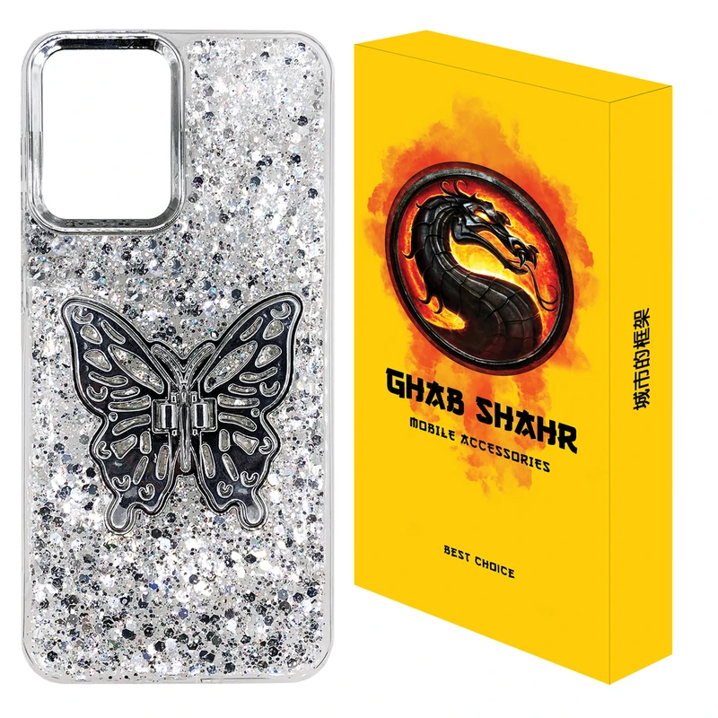 کاور قاب شهر مدل پروانه مناسب برای گوشی موبایل شیائومی Redmi 12 4G