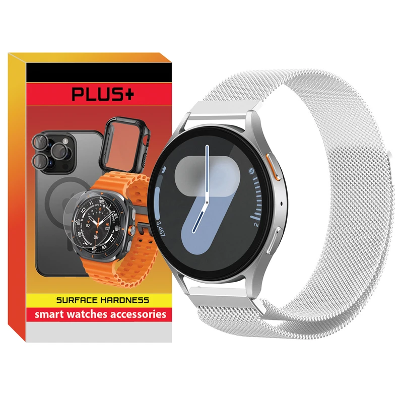 بند پلاس مدل Milanese PL مناسب برای ساعت هوشمند سامسونگ Galaxy Watch 4/5/6/7/FE سایز 40/43/44/46/47 میلی متری