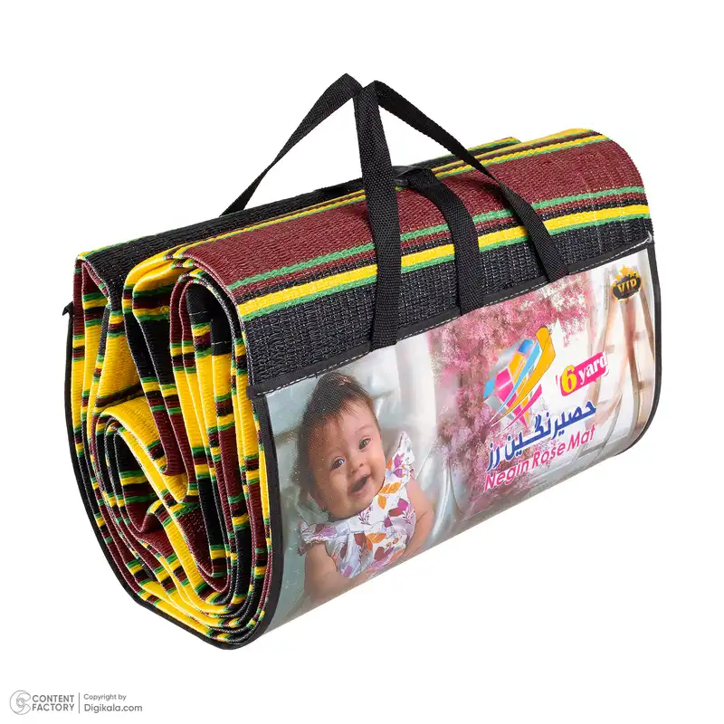 زیر انداز سفری 12 نفره حصیر نگین رز مدل 6 VIP