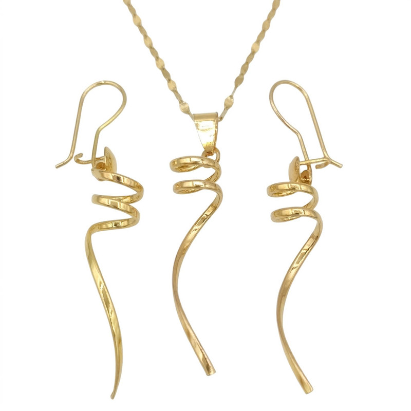 نیم ست طلا 18 عیار زنانه رضا گلد مدل  پیچ رها Twist