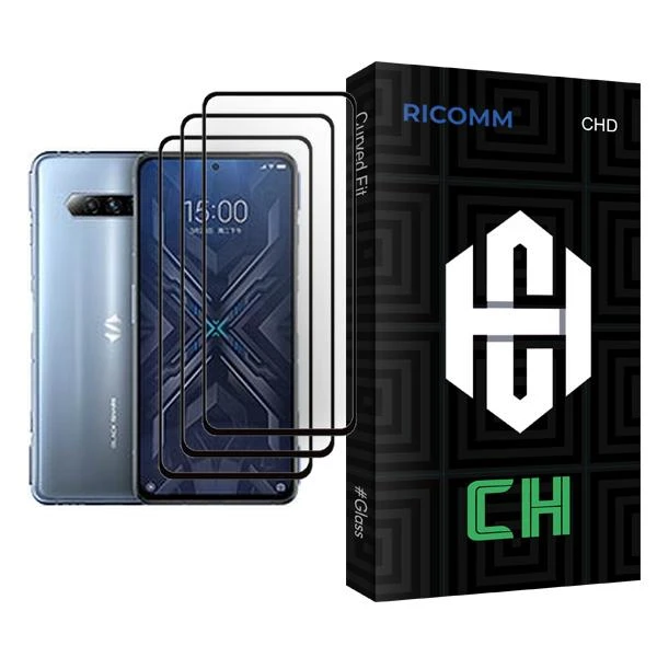 محافظ صفحه نمایش ریکام مدل CH Glass MIX003 مناسب برای گوشی موبایل شیائومی Black Shark 4 بسته سه عددی