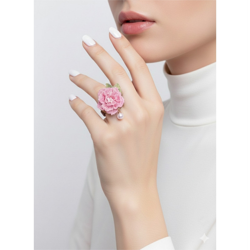 انگشتر دست‌ساز زنانه مدل Peony