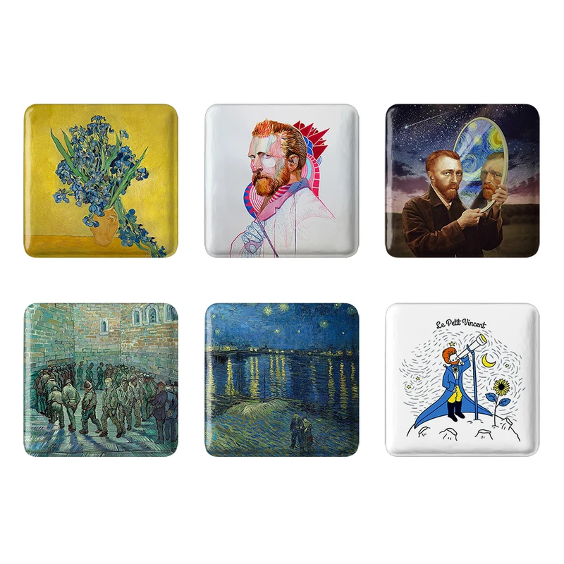 مگنت خندالو طرح ونسان ونگوگ Vincent vanGogh کد 1623A مجموعه 6 عددی