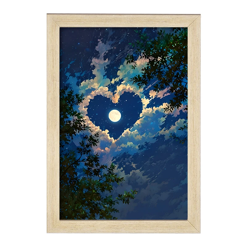 تابلو خندالو مدل آسمان و ماه کد F11604