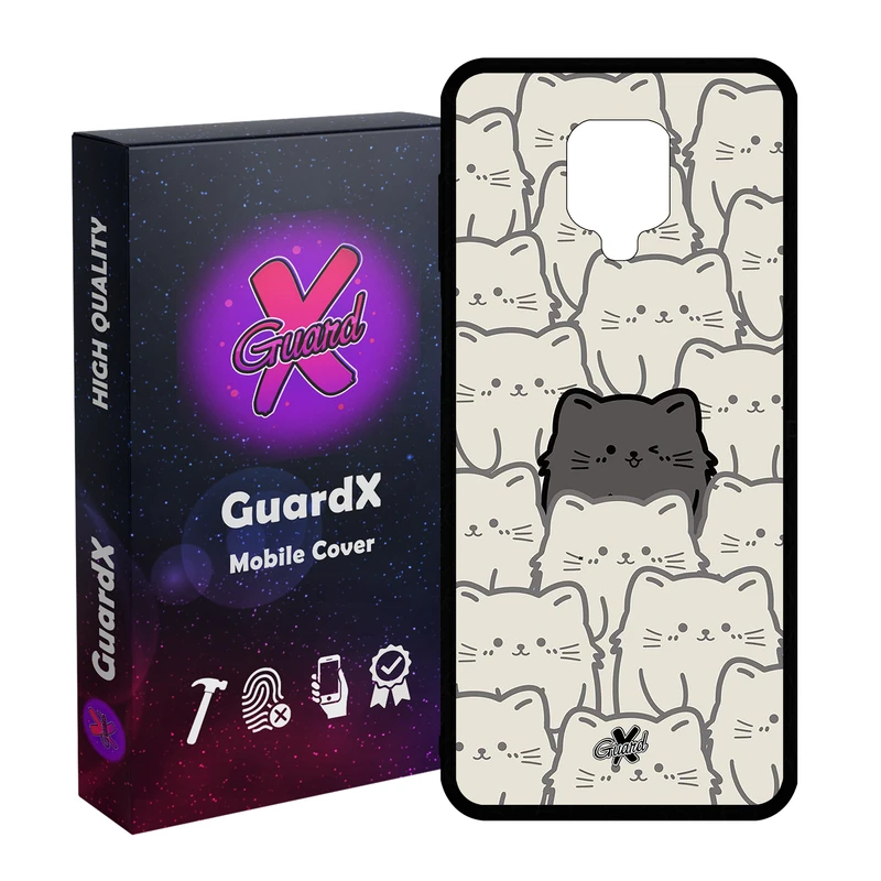 کاور گارد ایکس طرح گربه مدل Glass10545 مناسب برای گوشی موبایل شیائومی Redmi Note9 Pro/Note 9 Pro Max/Redmi Note 9S/MI Poco M2 Pro