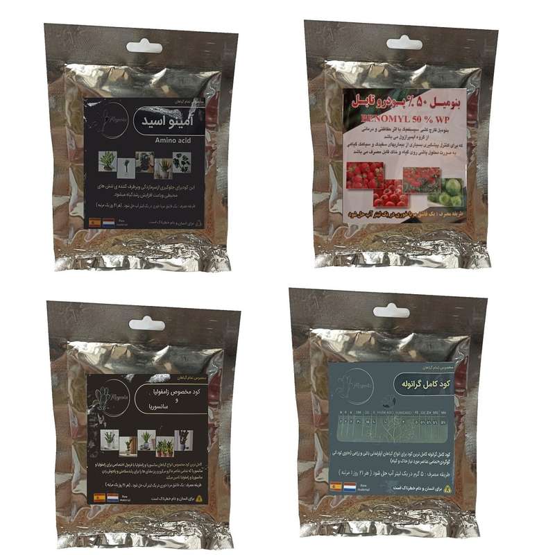 امینو اسید و بنومیل و کود زاموفیلیا و سانسوریا و کود کامل گرانوله مدل raw material وزن 200 گرم امینو اسید و بنومیل و کود زاموفیلیا و سانسوریا و کود کامل گرانوله مدل raw material وزن 200 گرم