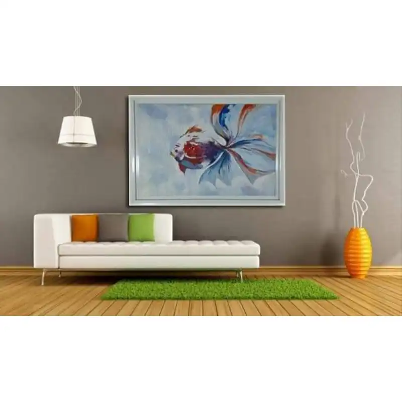 تابلو نقاشی رنگ روغن طرح ماهی مدرن