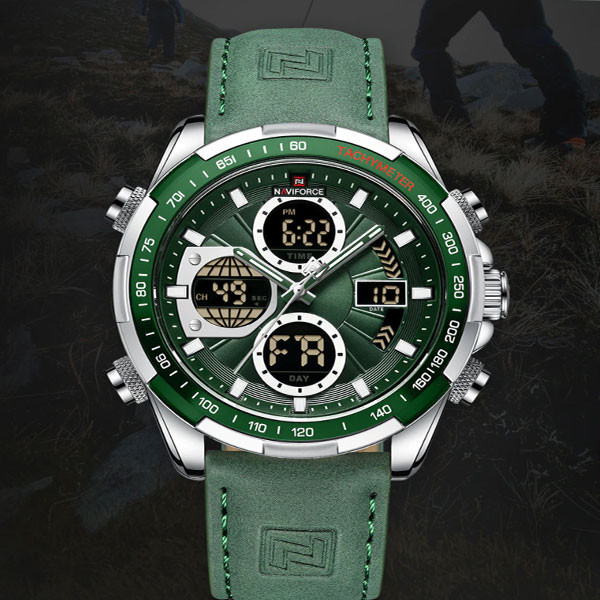ساعت مچی عقربه‌ای مردانه کوارتز نیوی فورس مدل NF9197L S/GN/GN