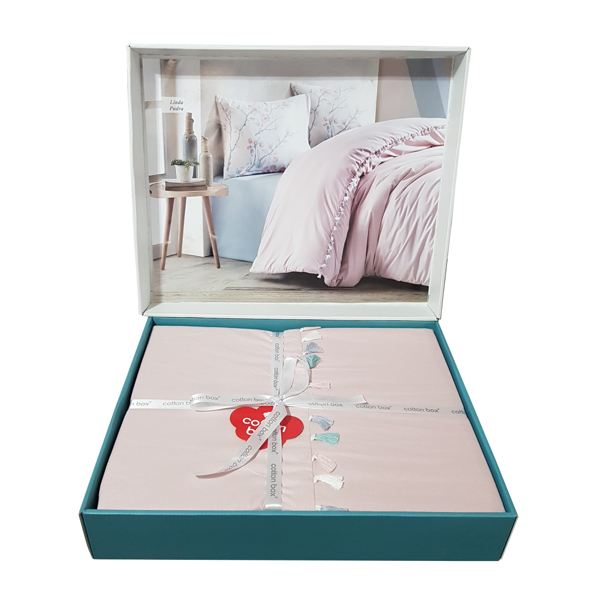 سرویس ملحفه کاتن باکس مدل Candy Linda Pudra دو نفره 4 تکه