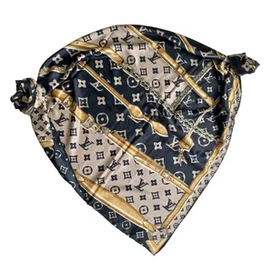 روسری زنانه لویی ویتون مدل ساتن ابریشم راه راه کد 73