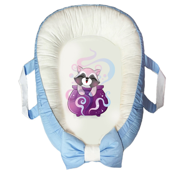 سرویس خواب سه تکه نوزاد مدل گارد محافظ دار طرح فانتزی بچه روباه کد 044