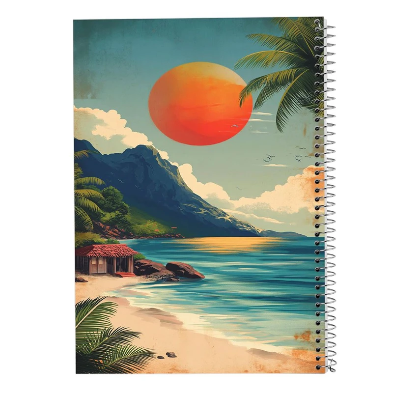 دفتر شطرنجی 50 برگ مدوپد طرح درخت نخل کد DF15220