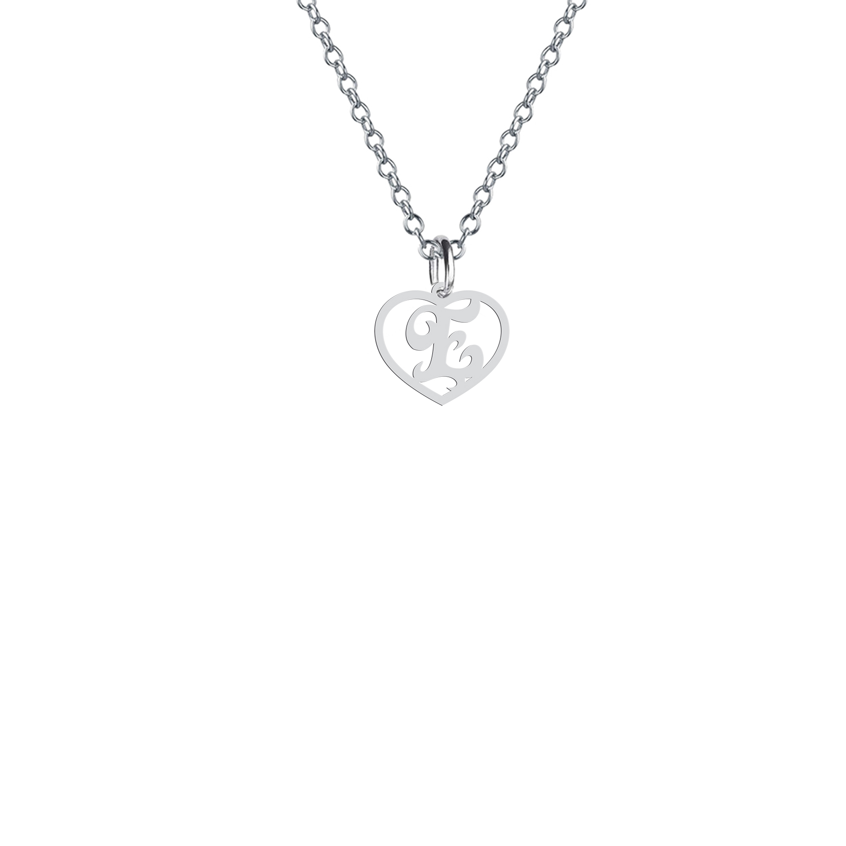 گردنبند هایکا طرح قلب و حرف E مدل s.ha2-761